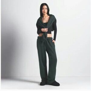 Skims NWT SOLD OUT!!! Cotton Fleece Straight Leg Pant in Spruce size S